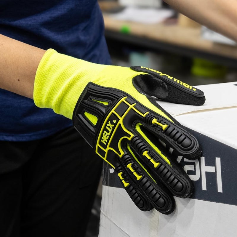 HEXARMOR | Impact-protection | 15-gauge nylon hi-vis shell | Touchscreen Capable | Sandy Nitrile Coated | Safety Gloves| Helix® 3006 |X-Small - Image 2